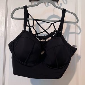 Torrid Womens Swimwear 4 4X Regular Cage Underwire Bikini Top Caged Strappy Neck